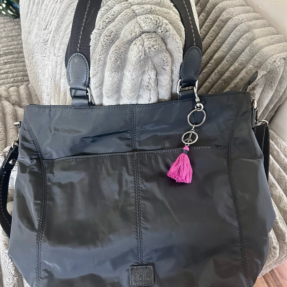 Sakroots Black Tote with Pink Accent